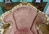 19th Century French Giltwood/cream Wingback Armchair