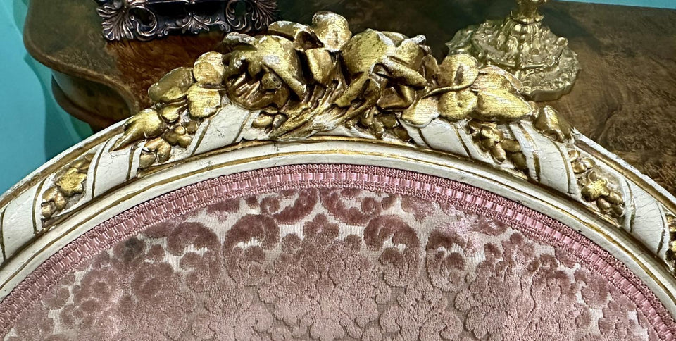 19th Century French Giltwood/cream Wingback Armchair