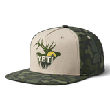 Yeti Sunrise Elk Flat Brim Hat - Tan/Green Camo