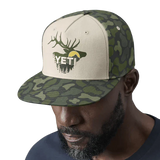 Yeti Sunrise Elk Flat Brim Hat - Tan/Green Camo